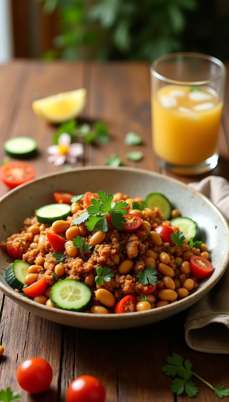 Rajma (Kidney Bean) Salad with Cucumber & Tomato