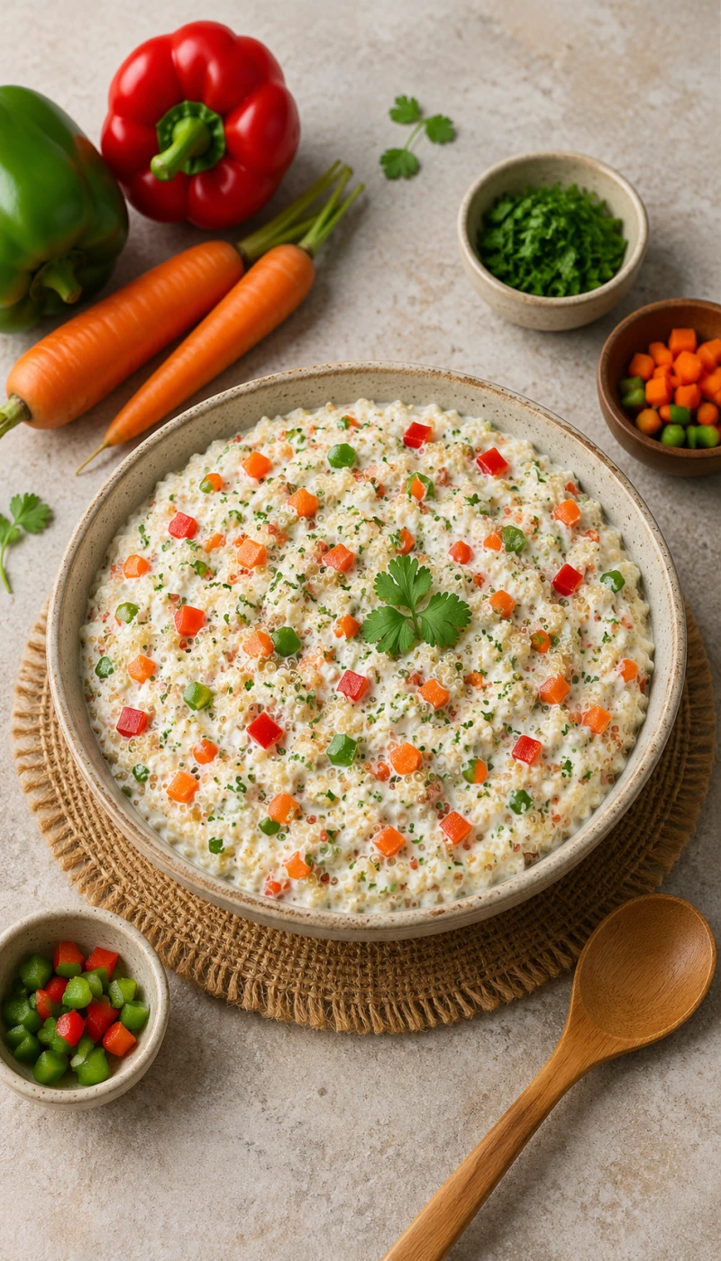 Carrot and Capsicum Quinoa Curd Bowl