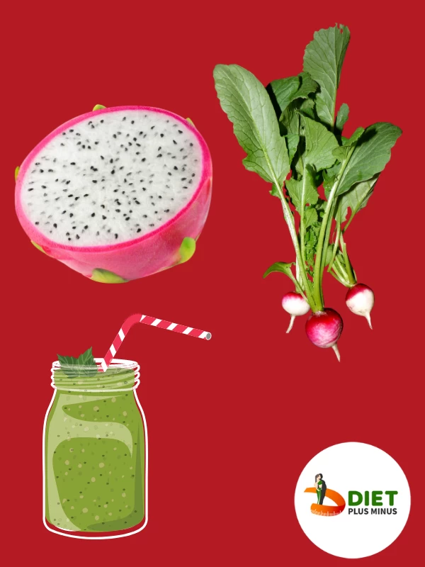 Beetroot leaves and dragon fruit green smoothie