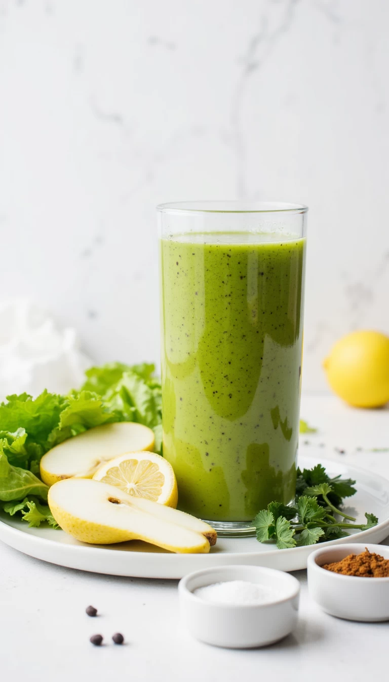 Lettuce and pear green smoothie