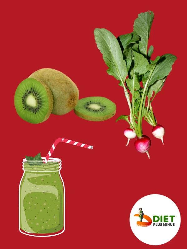 Beetroot leaves and kiwi green smoothie