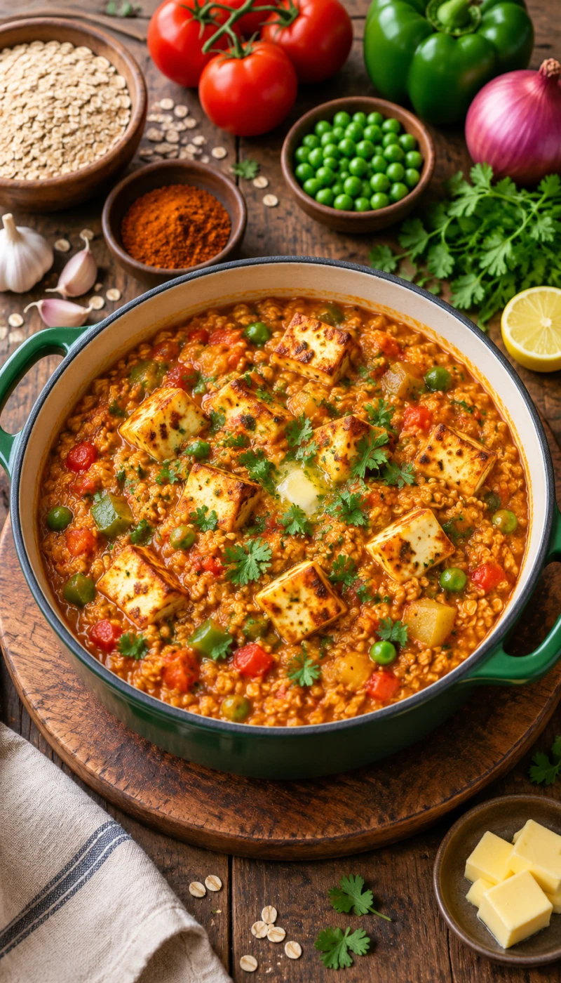 Pav Bhaji-Style Paneer Oats