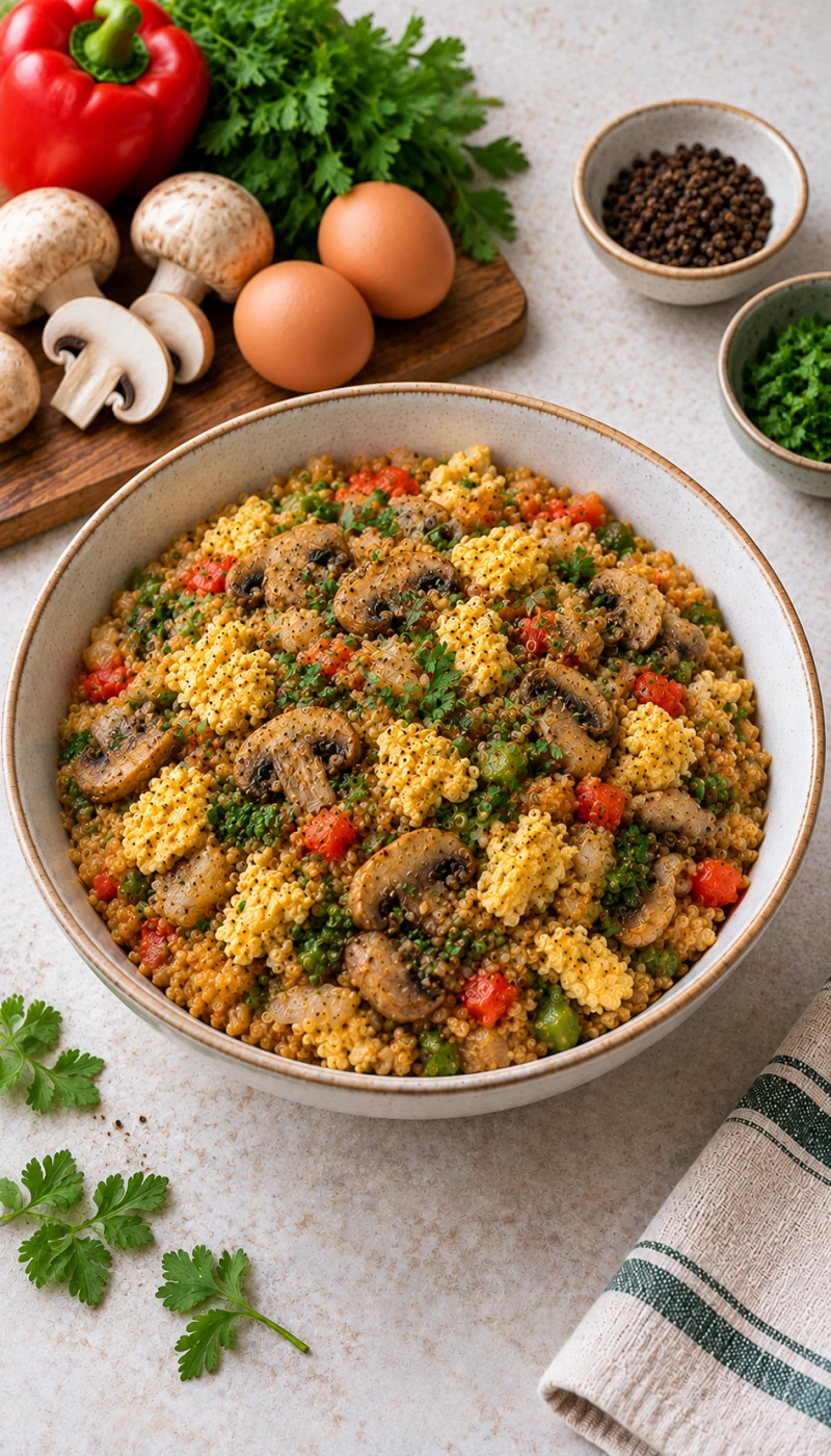 Mushroom Pepper Egg Dalia Bowl
