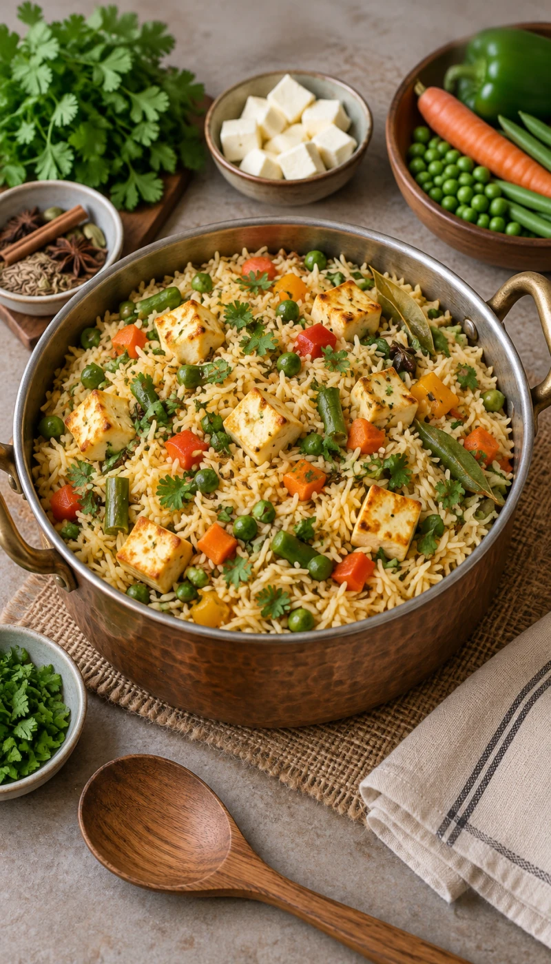 One-Pot Paneer Vegetable Pulao