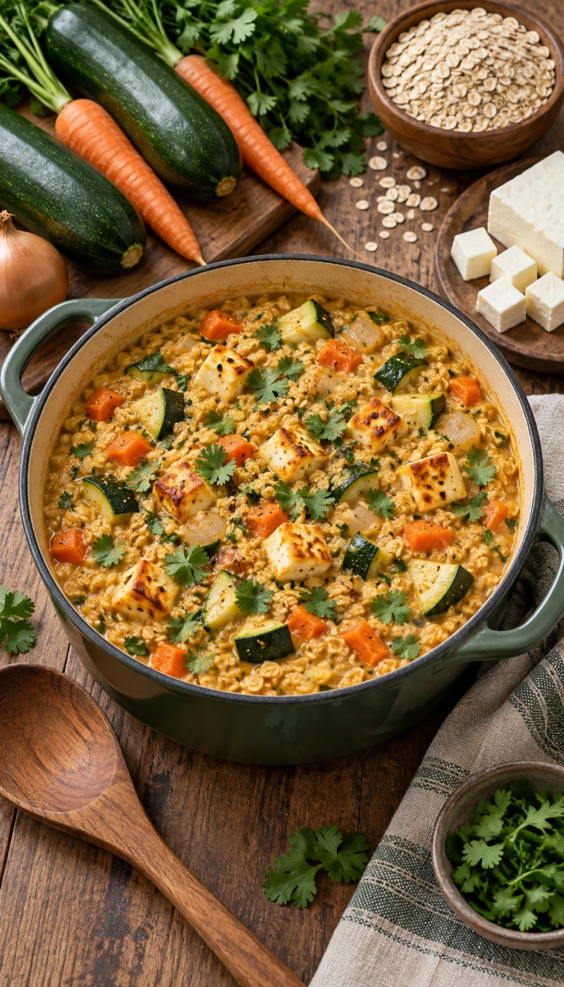 Zucchini and Carrot Paneer Oats