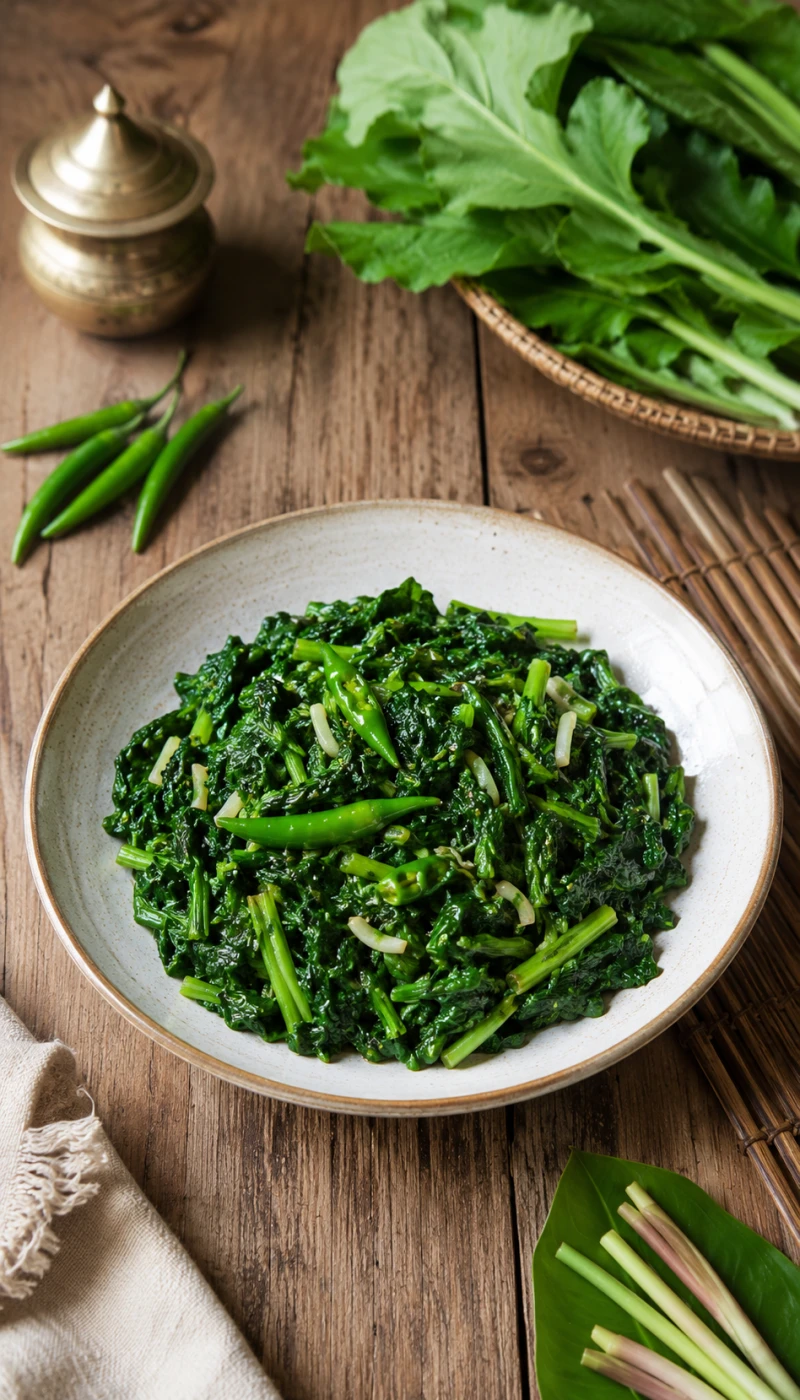 Xaak Bhaji (Assamese Leafy Greens Stir Fry)
