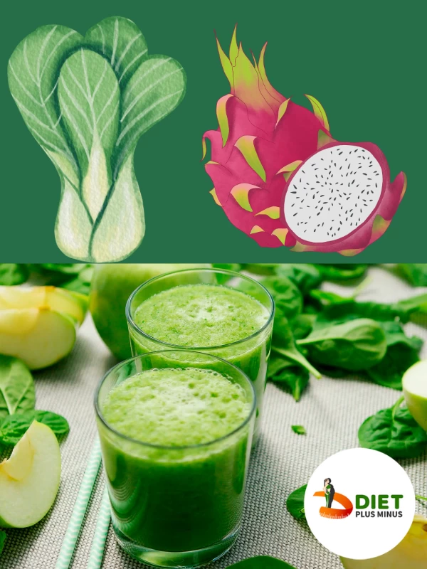 Bokchoy and dragon fruit green smoothie