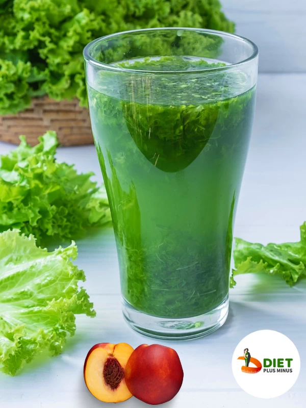 Lettuce and peach green smoothie