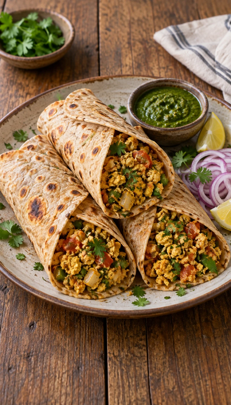 Egg-Besan Scramble Wrap