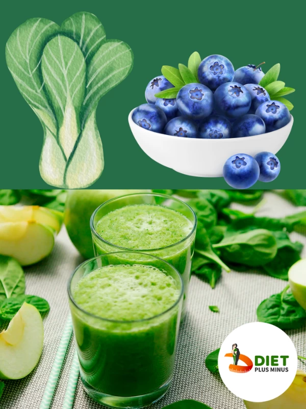 Bokchoy and blueberries green smoothie
