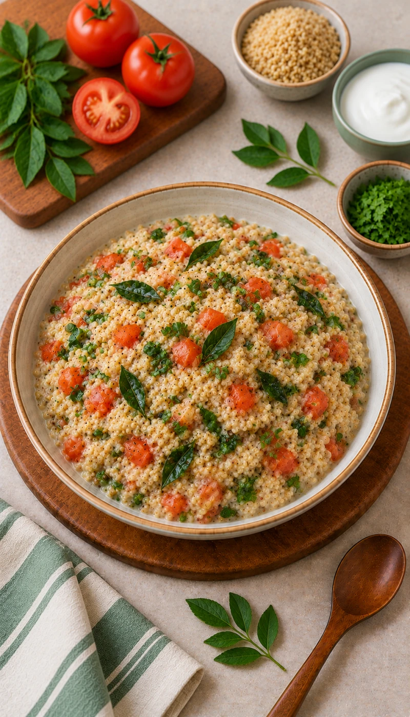 Tomato and Curry Leaf Dalia Curd Bowl