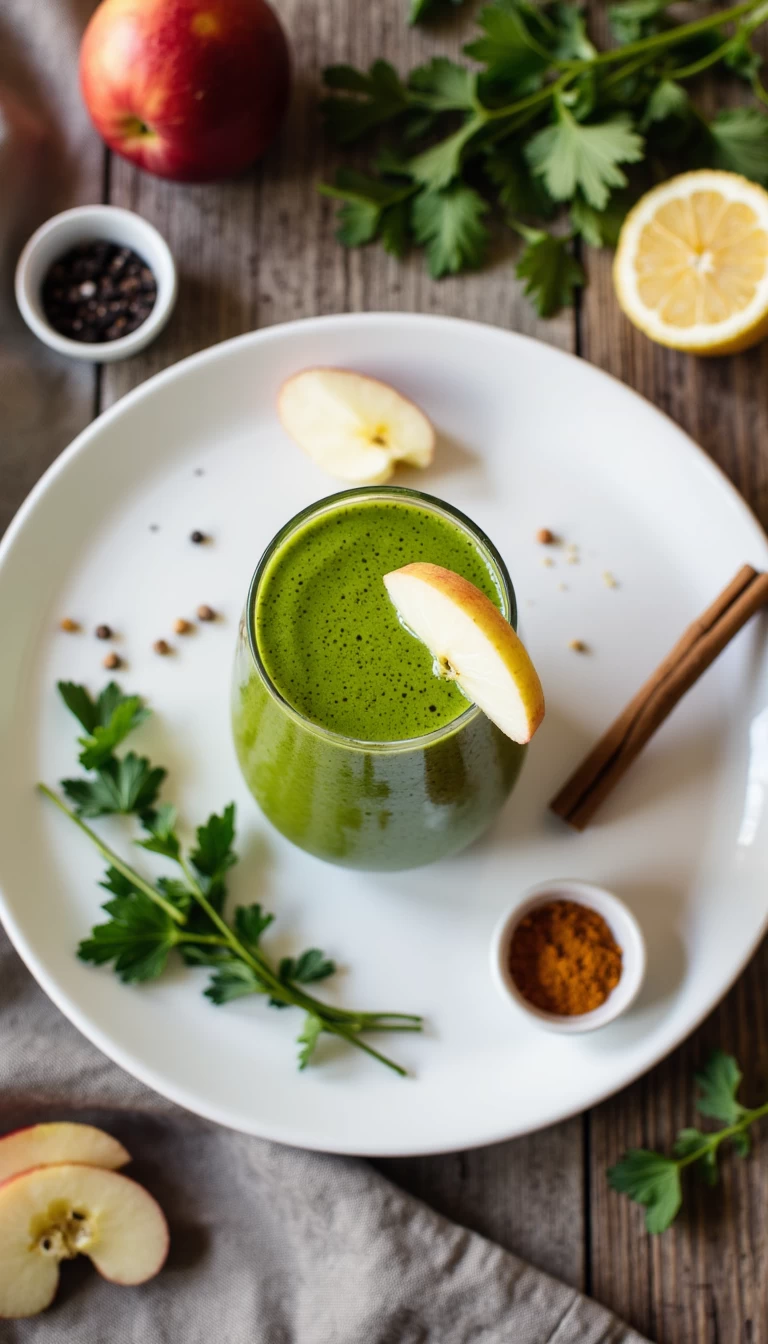 Amaranth and apple green smoothie