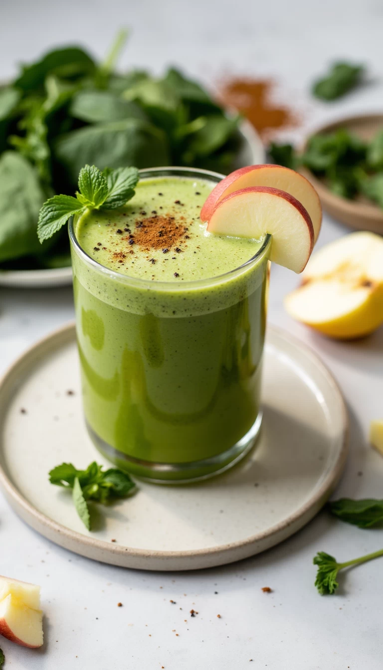 Spinach and apple green smoothie