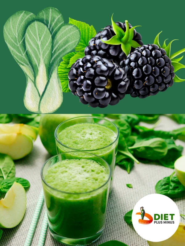 Bokchoy and blackberries green smoothie