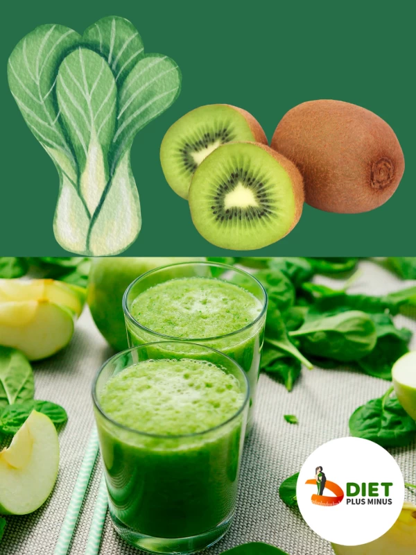 Bokchoy and kiwi green smoothie