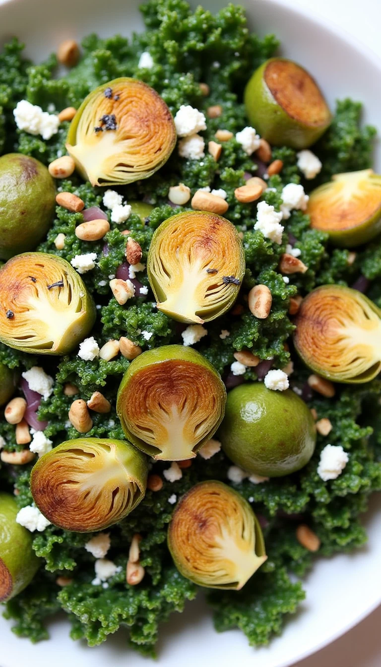 Kale & Brussels Sprouts Salad (With Egg)