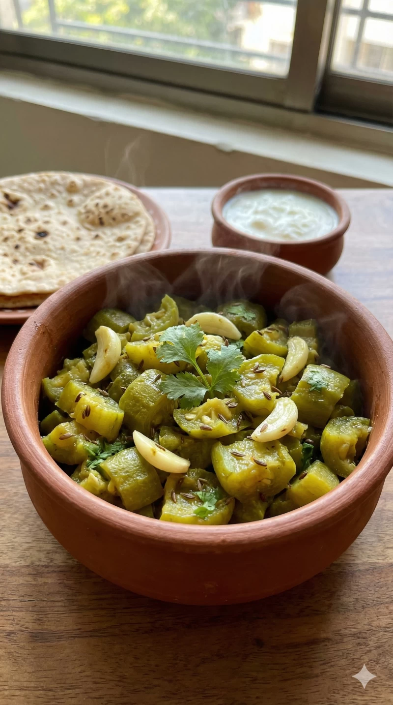Ridge Gourd Garlic Sabzi
