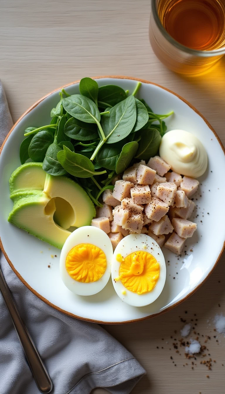 Tuna with boiled eggs