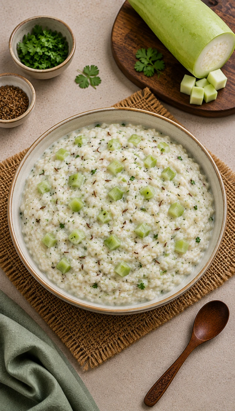 Bottle Gourd and Cumin Curd Rice