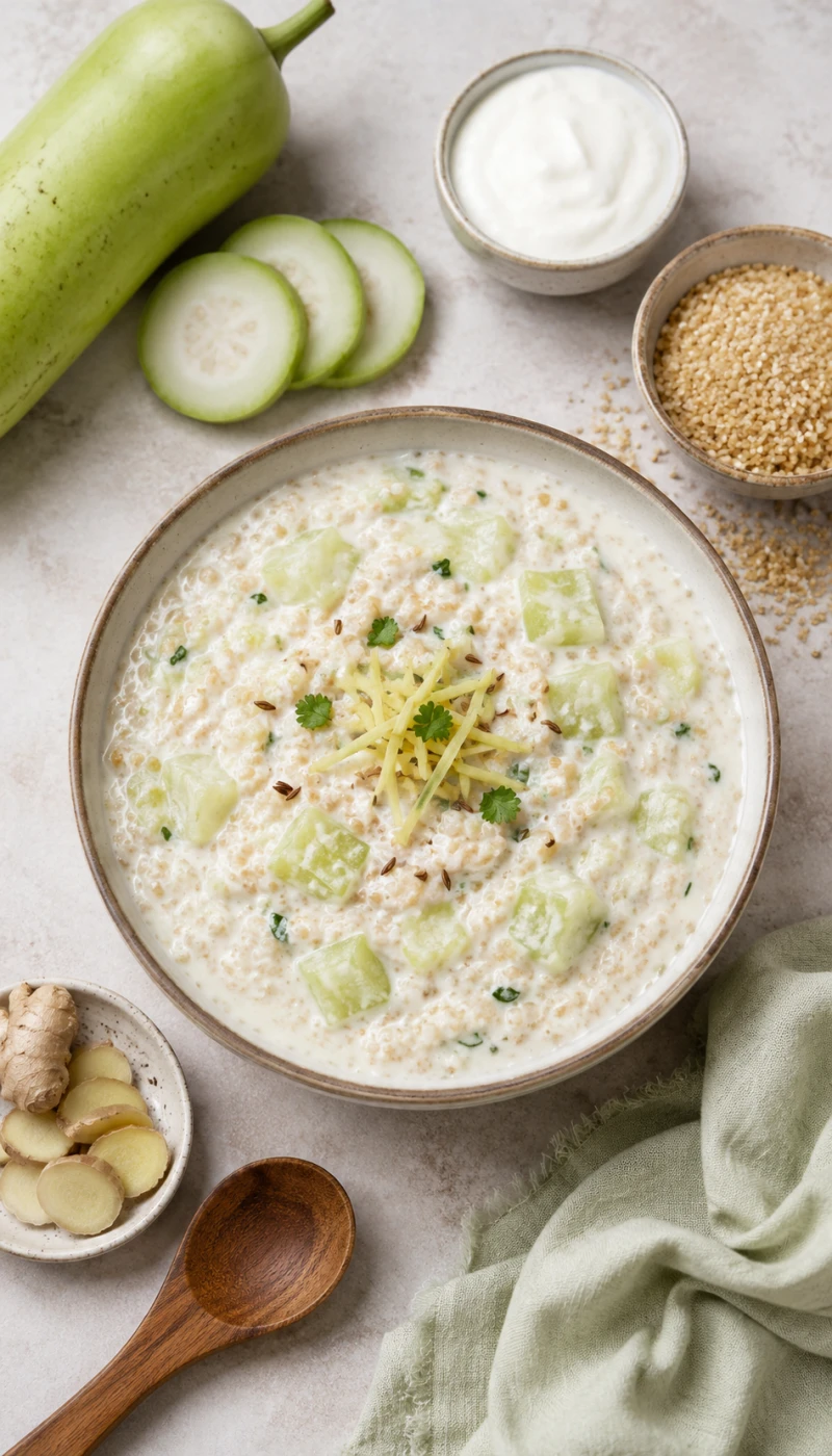 Bottle Gourd and Ginger Dalia Curd Bowl