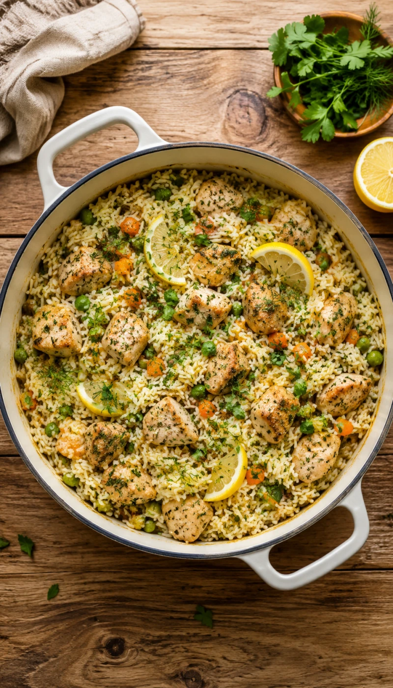 Lemon Herb Chicken Rice Pot