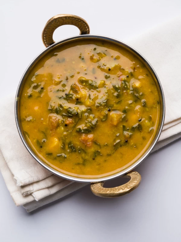 Masoor dal and palak khichdi