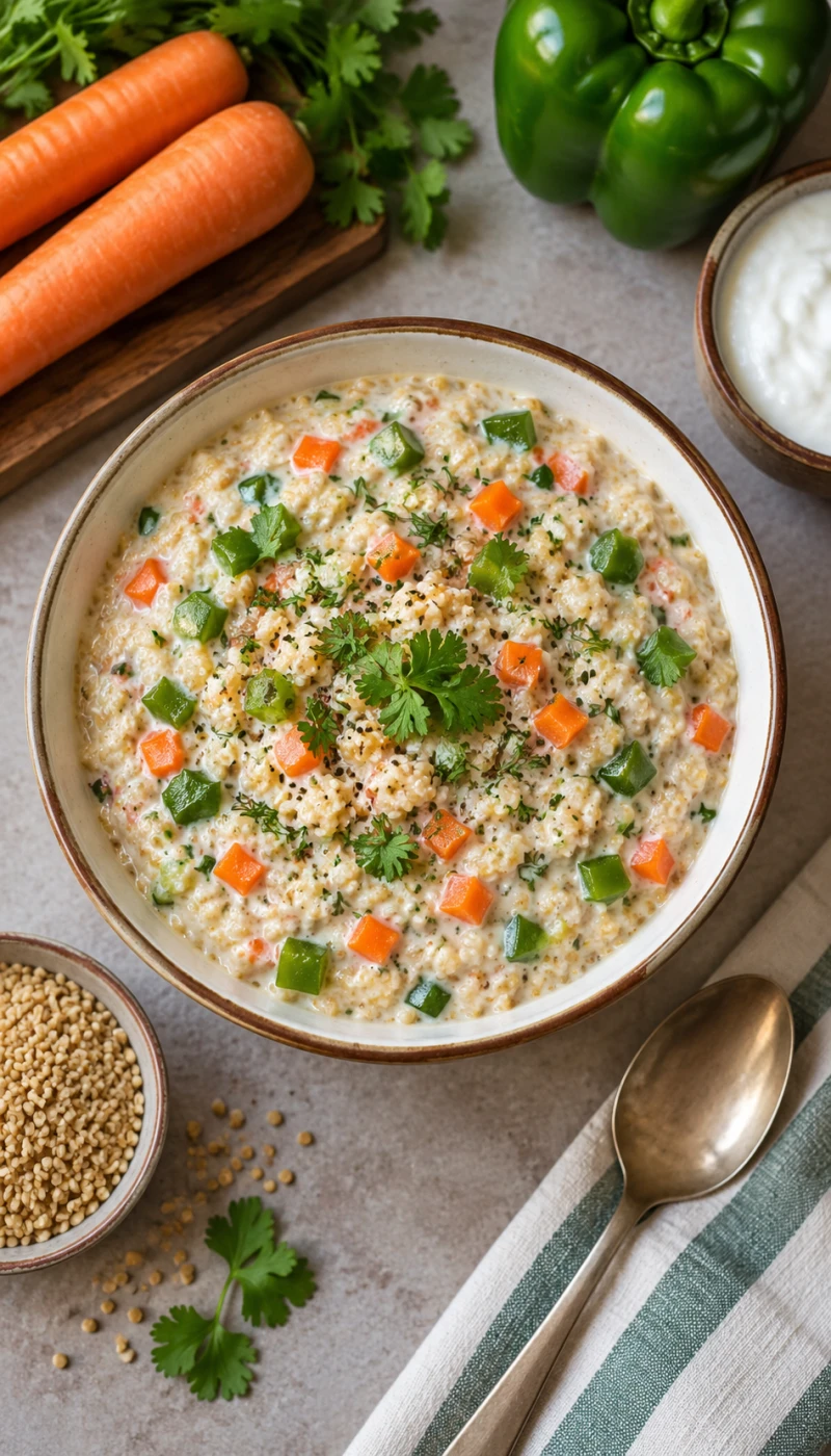 Carrot and Capsicum Dalia Curd Bowl