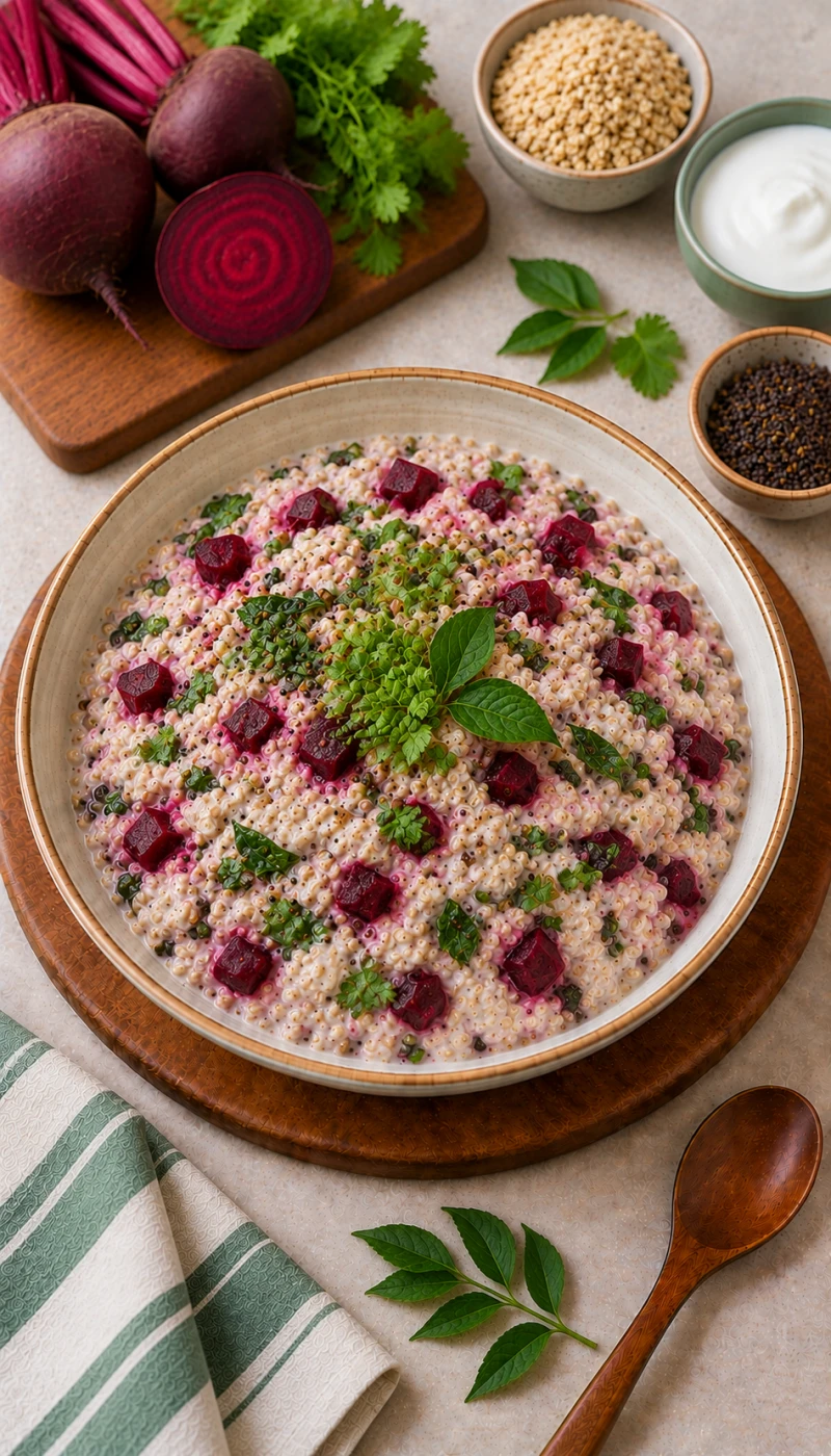 Beetroot and Mustard Oats Curd Bowl
