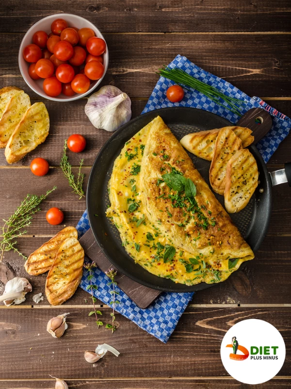 Herb Omelette with Fried Tomatoes