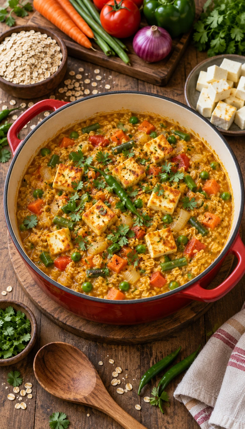 One-Pot Vegetable Paneer Masala Oats