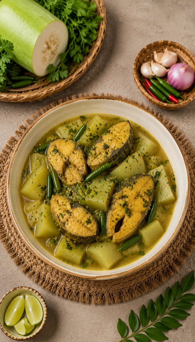 Fish & Lau Curry (Assamese Style)
