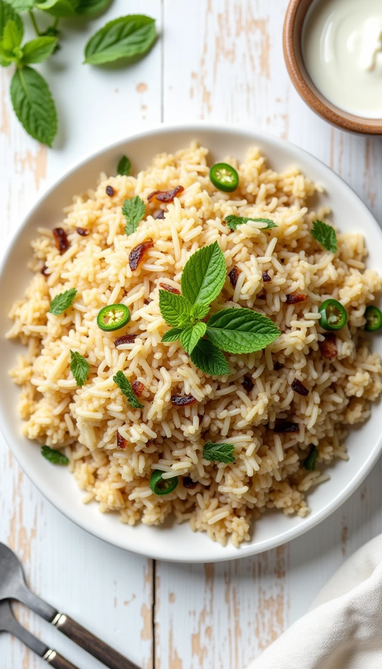 Mint Onion Rice