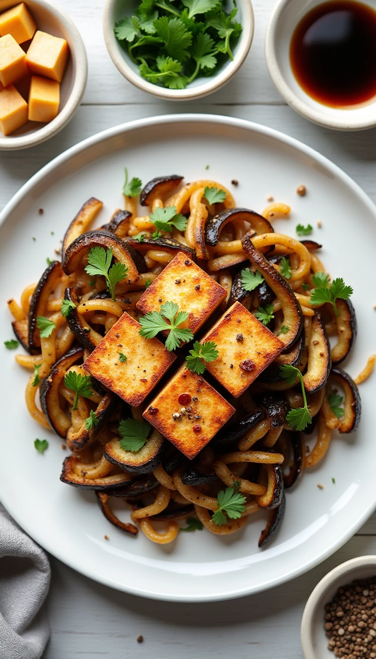 Tofu with Eggplant Fry