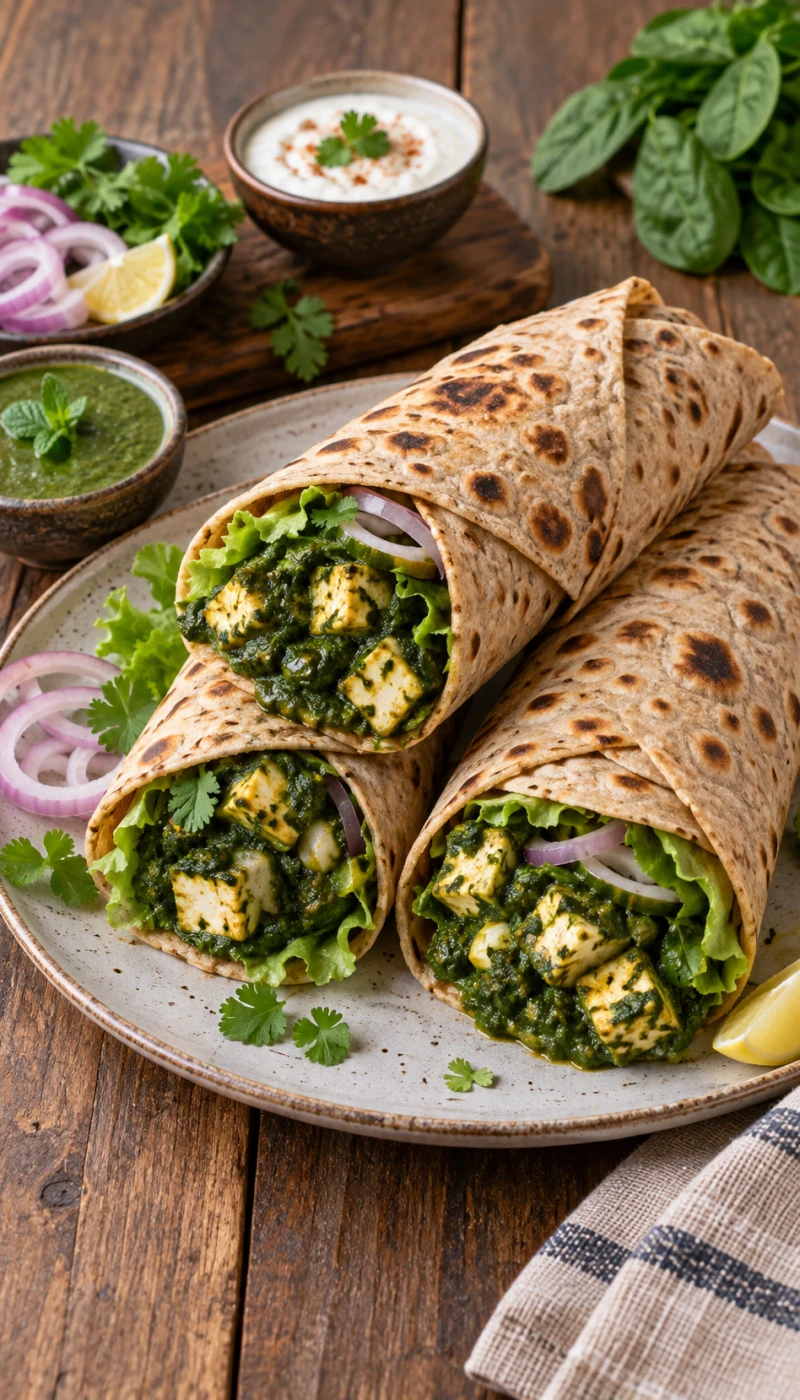 Palak Paneer Roti Wrap