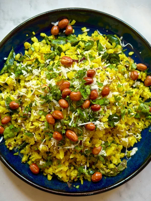 Spicy Matar Poha Cups