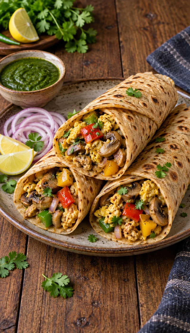 Mushroom-Pepper Egg Wrap