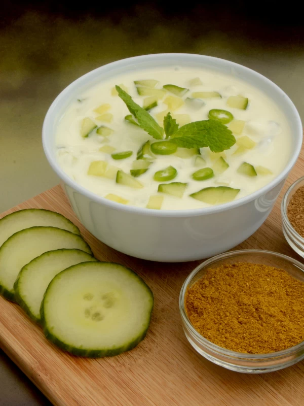 Raita Style Cucumber & Carrot Salad