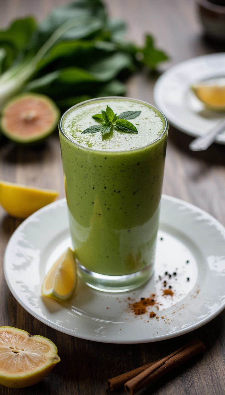 Bokchoy and guava green smoothie