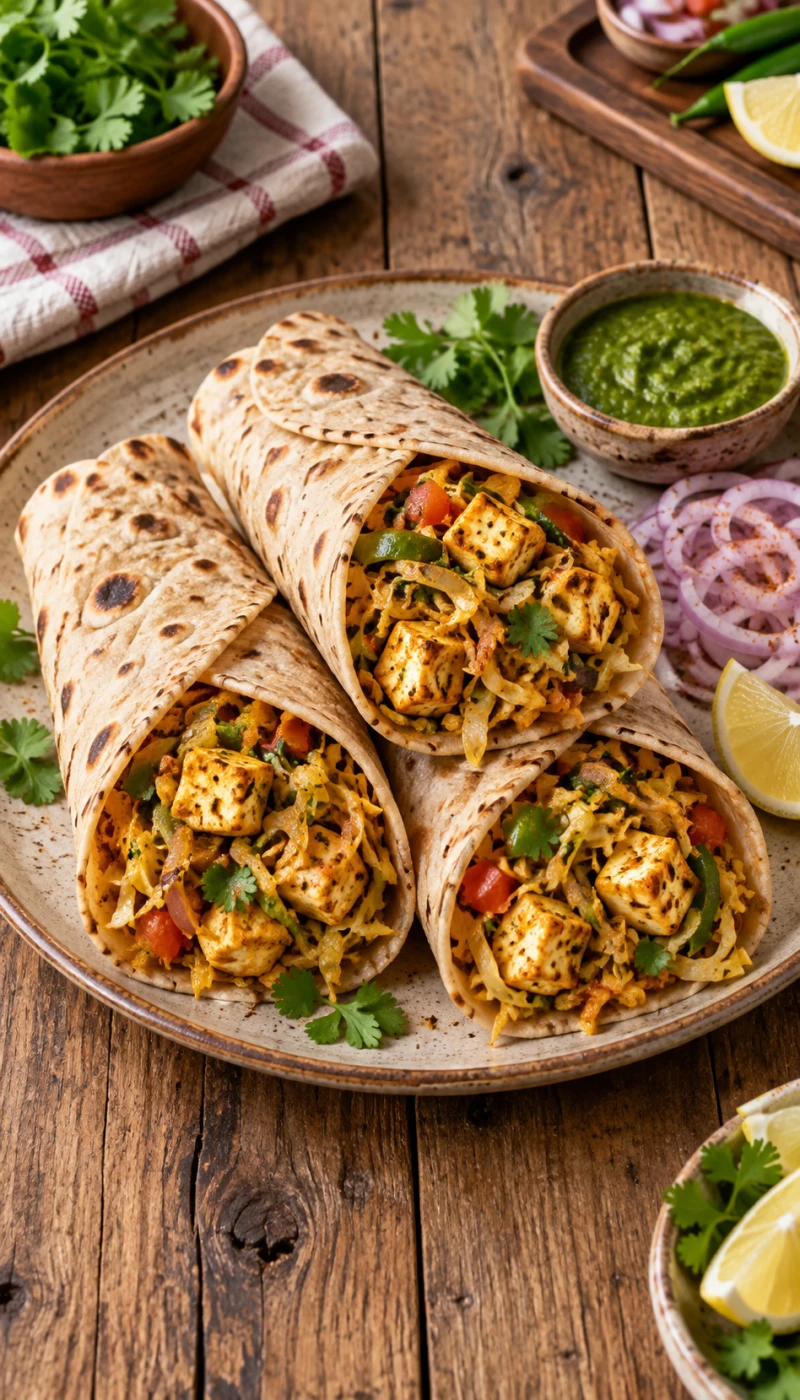 Cabbage-Paneer Masala Wrap