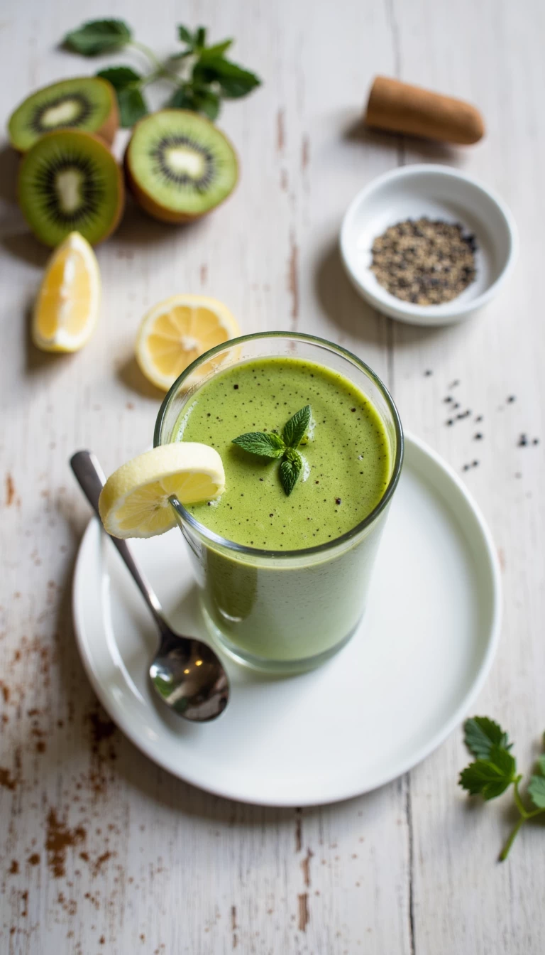 Hemp and kiwi green smoothie