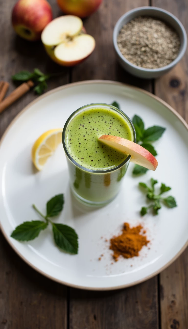 Hemp and apple green smoothie