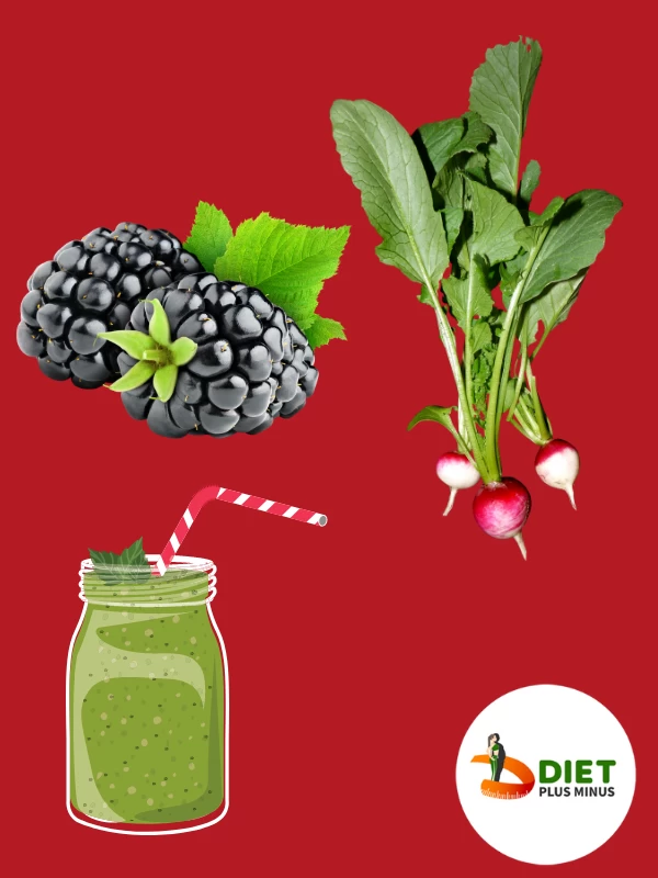 Beetroot leaves and blackberries green smoothie