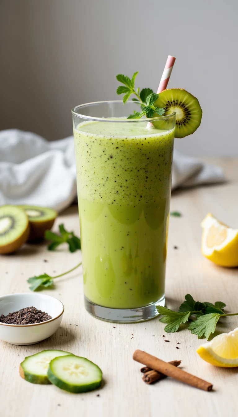Cucumber and kiwi green smoothie