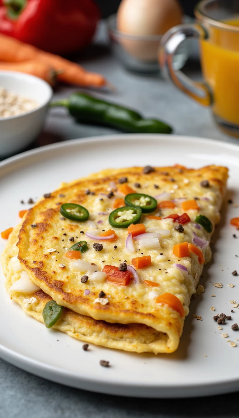 Oats Egg Omelette with Veggies