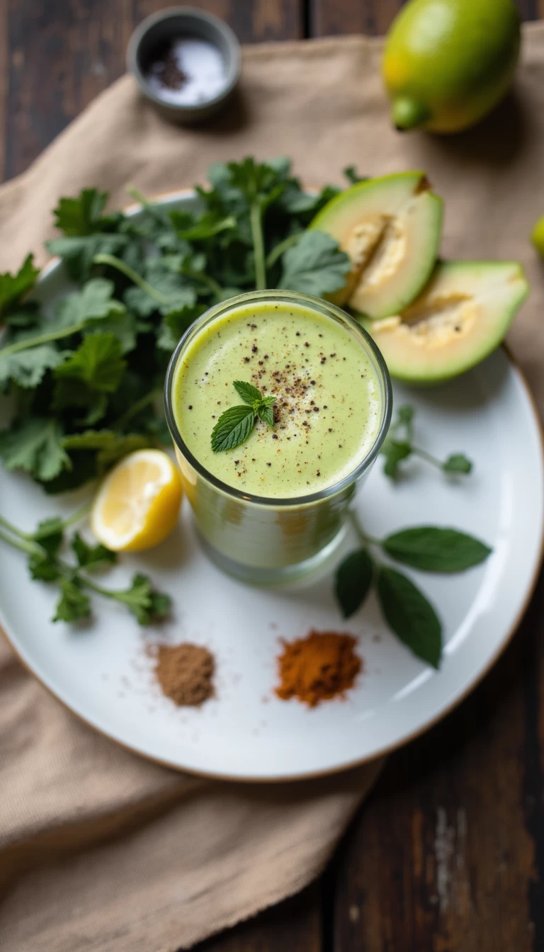 Kale and guava green smoothie