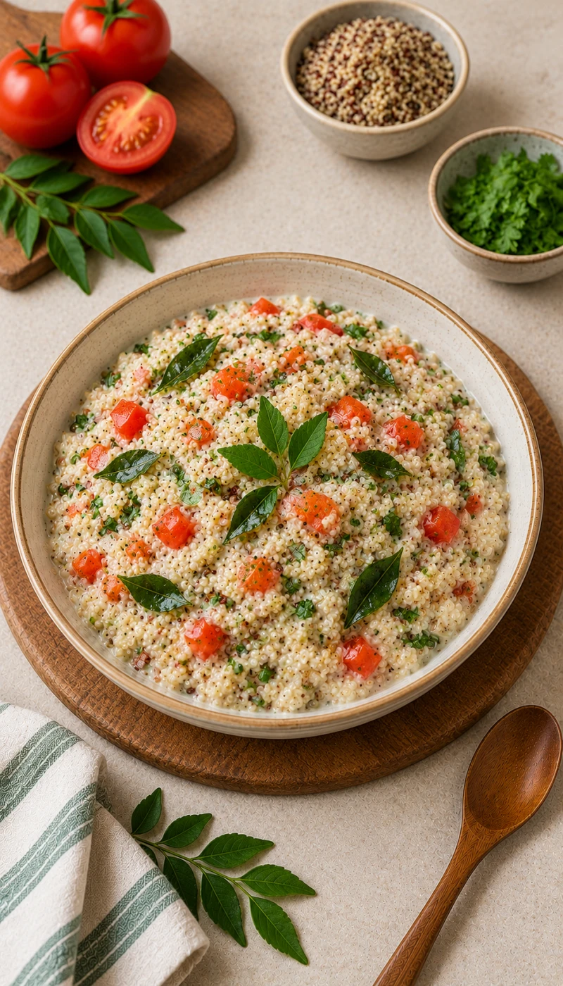 Tomato and Curry Leaf Quinoa Curd Bowl