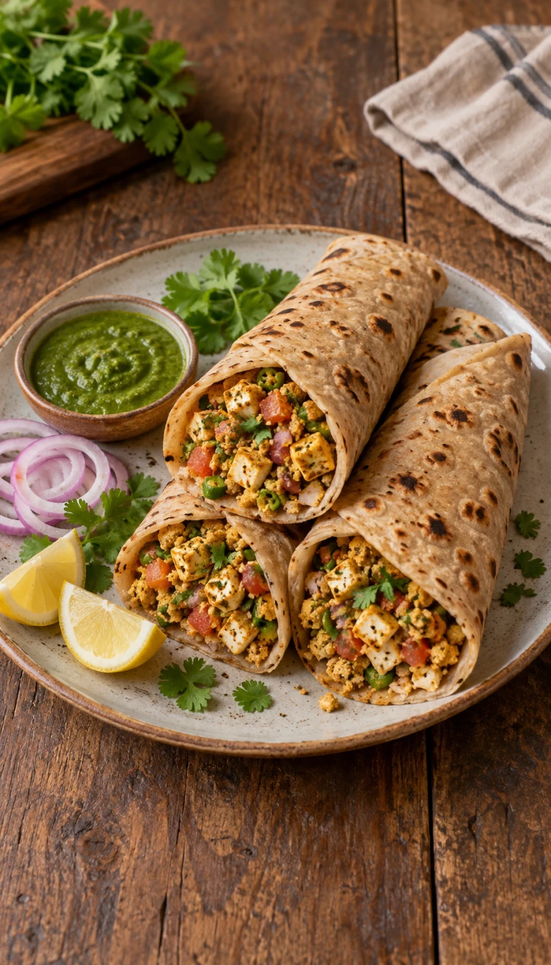 Sattu-Paneer Masala Roti Wrap