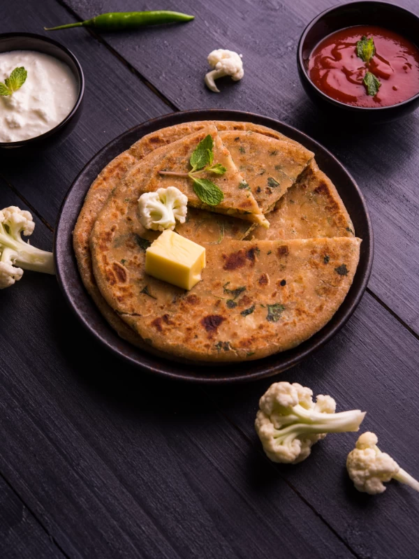 Oats-Besan flour Gobhi paratha
