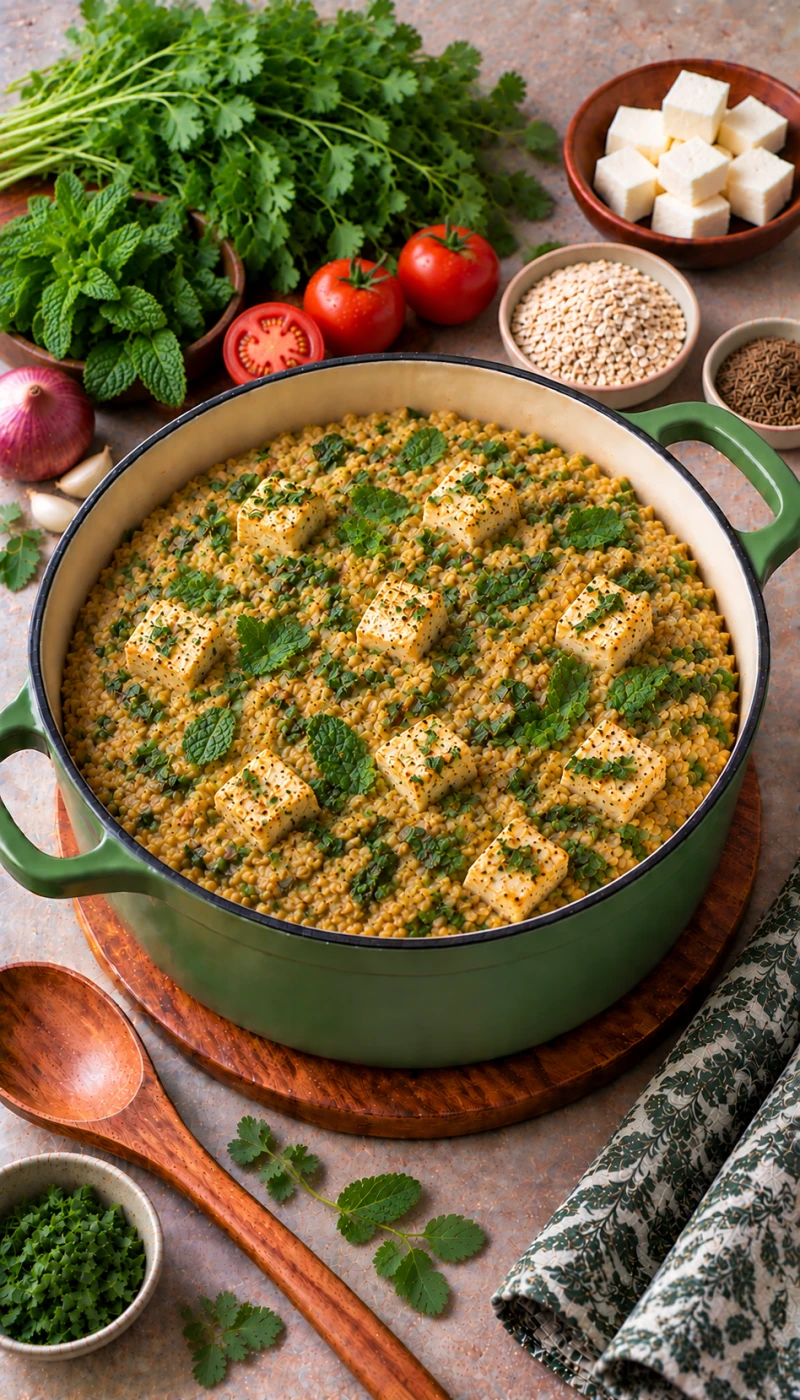 Mint-Coriander Paneer Oats