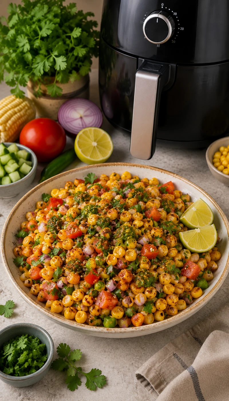 Air Fryer Corn Chaat